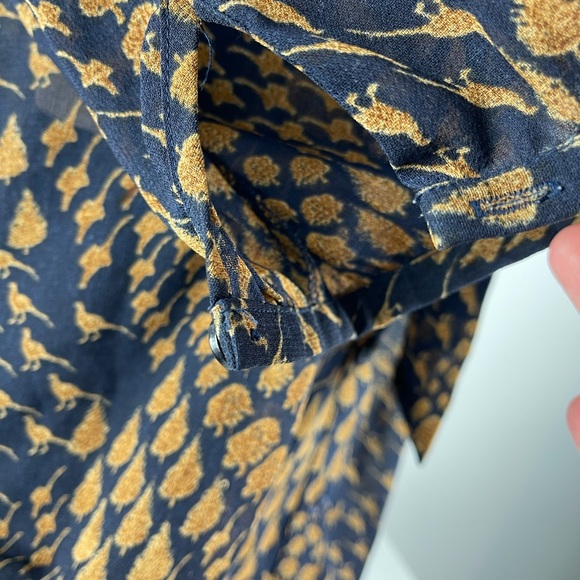 Gorgeous Navy & Brown Blouse with Tie Front - 8 - Picture 2 of 12